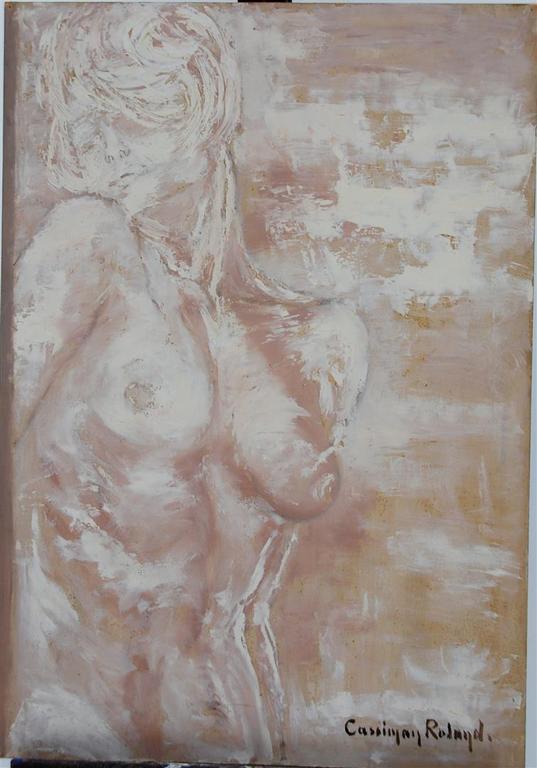 CASSIMAN ROLAND OLIE OP HOUT "DE GITARIST" verkocht voor € 295!