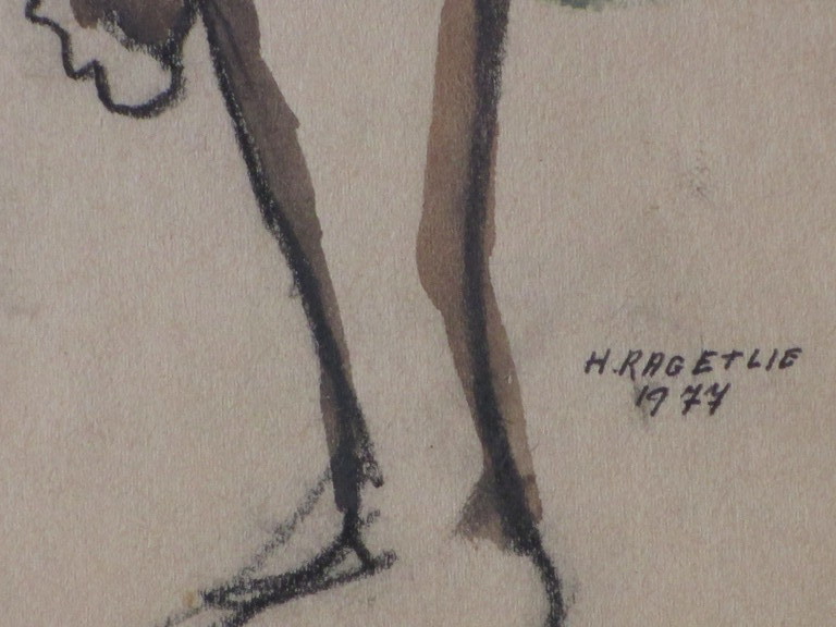 Henny Ragetlie, Vrouwelijk naakt op stoel, Gemengde techniek kopen? Bied vanaf 35!