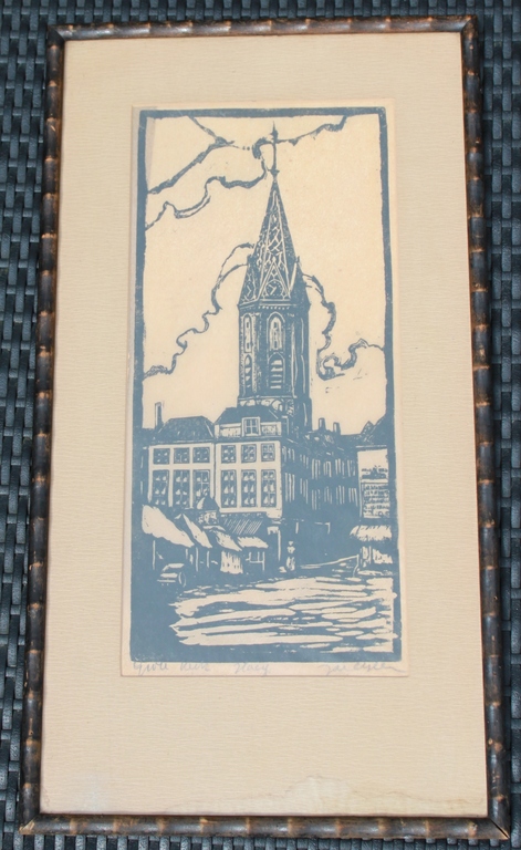 Onbekend: Grote kerk Den Haag, houtsnede kopen? Bied vanaf 1!