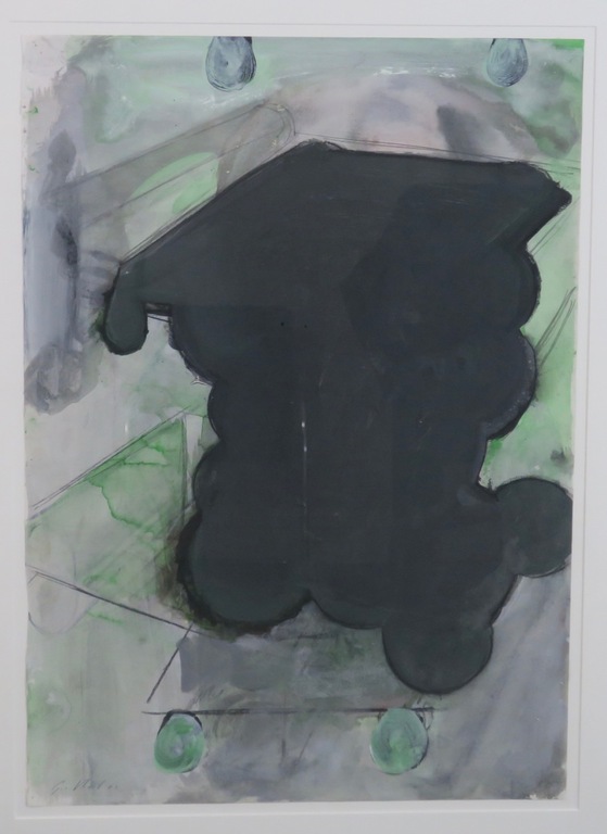 Gijs van Noort: Gemengde techniek op papier, Statue - Ingelijst verkocht voor € 50!