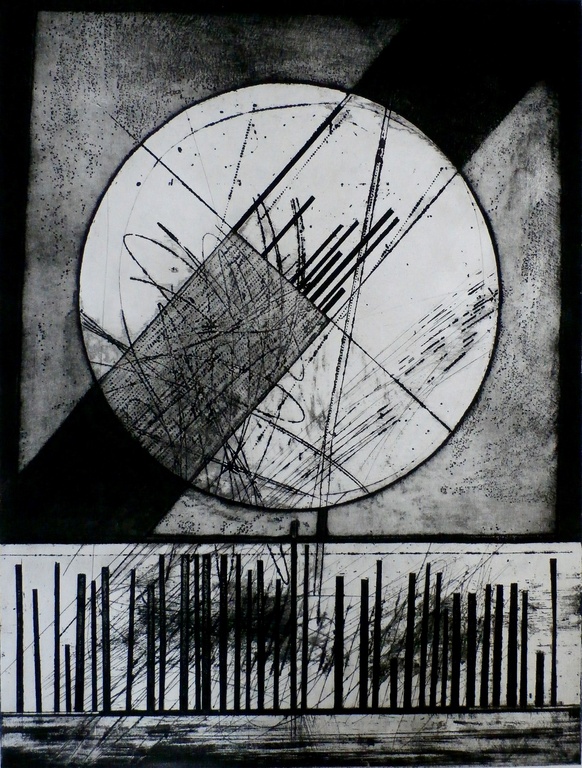 Ko Oosterkerk - abstracte ets: 1968 verkocht voor € 60!