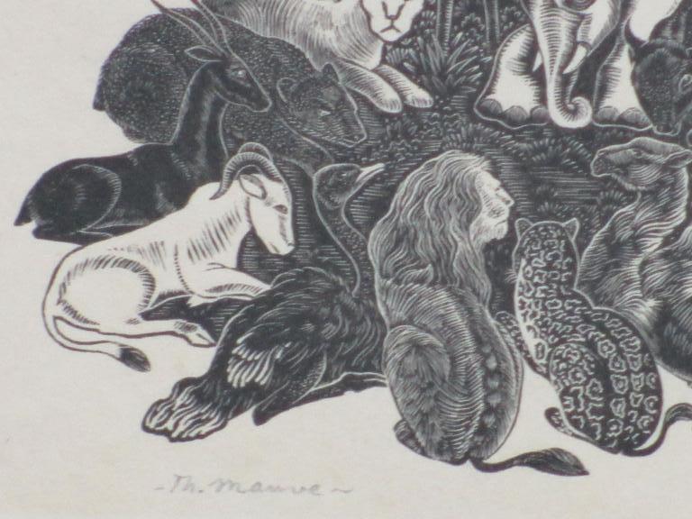 Thijs Mauve, De Dierenvergadering, Houtgravure kopen? Bied vanaf 50!