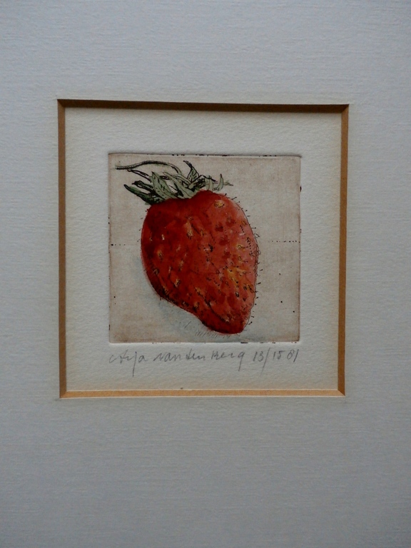 Arja van den Berg - ets: Aardbei - 1981 verkocht voor € 40!