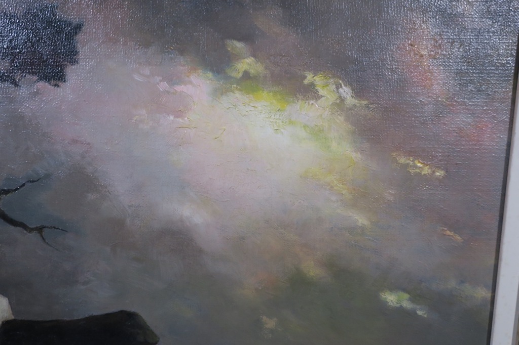 Theodore Op de Beeck: Olieverf op doek, Boerderij op de Kempen - Ingelijst kopen? Bied vanaf 50!