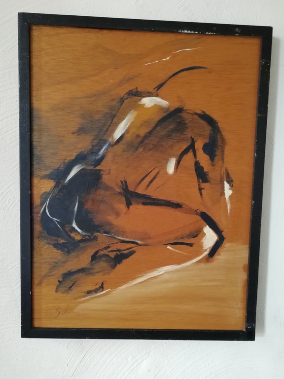 onbekend kunstenaar - acryll op paneel - naakte dame kopen? Bied vanaf 1!