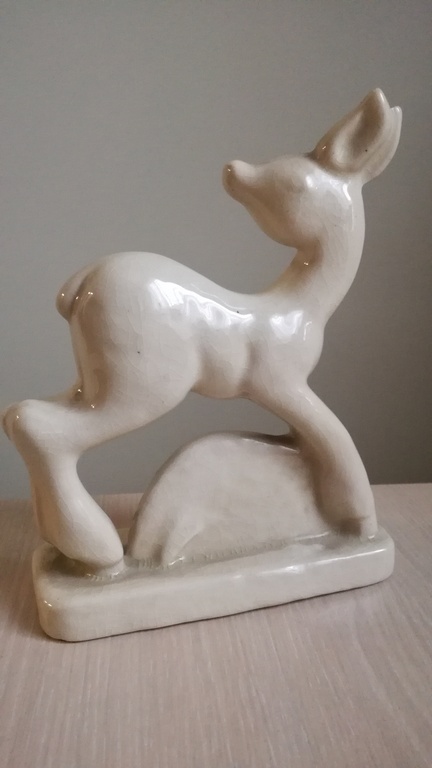 Onbekend kunstenaar, porcelein, 2 Art Déco decoratie dieren in faiance porcelein kopen? Bied vanaf 50!