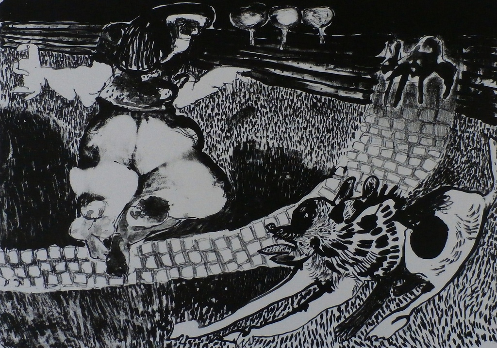 Henri de Haas - Litho: Vrouw met Hond II - 1967 kopen? Bied vanaf 40!