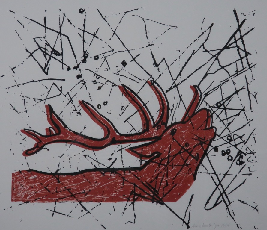 Anne Semler: Zeefdruk, Brulend hert - Ingelijst kopen? Bied vanaf 35!