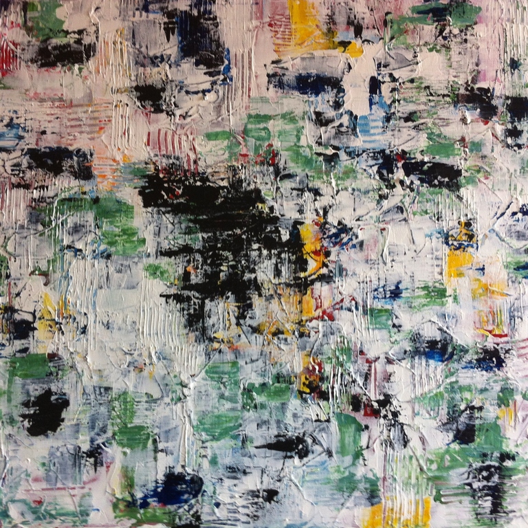 "Tombe La Neige " John Foppen -Mix oliev./acrylverf op 3D Canvas- Gesign.- Unica kopen? Bied vanaf 149!