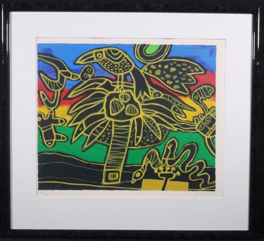 Corneille: Zeefdruk, Oiseau né du paysage II - Ingelijst kopen? Bied vanaf 120!