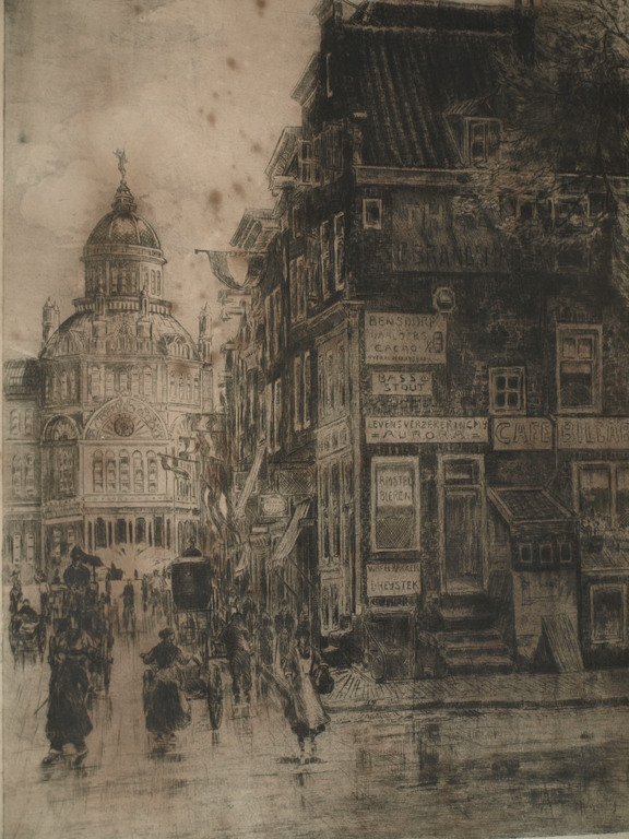 Eugène Rensburg – Ets, Utrechtsestraat Amsterdam – Gesigneerd en ingelijst –1925 kopen? Bied vanaf 1!