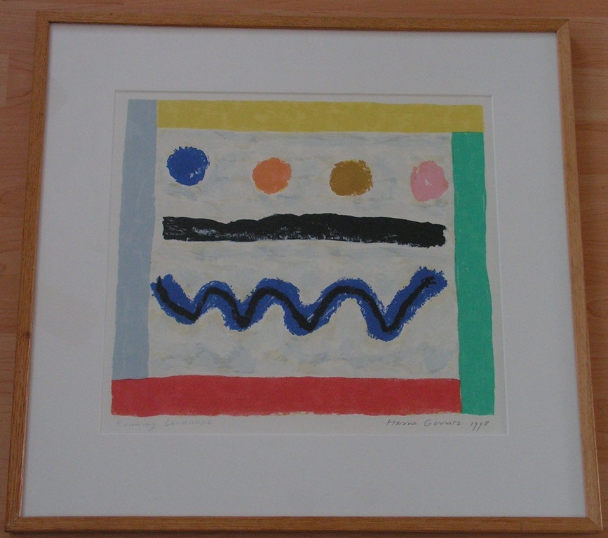 Harrie Gerritz  -  zeefdruk  -  Running landscape verkocht voor € 65!