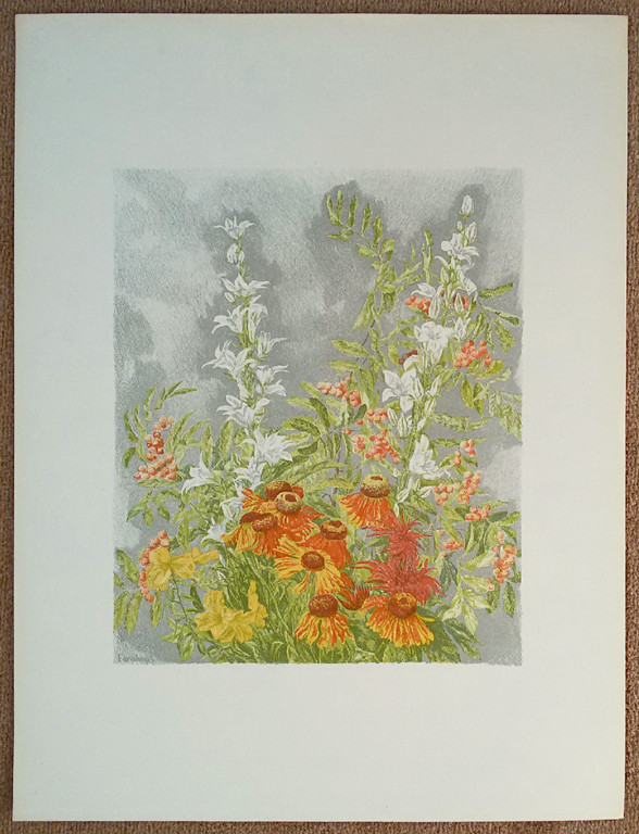 Edgar Fernhout - Bloemen, litho kopen? Bied vanaf 50!