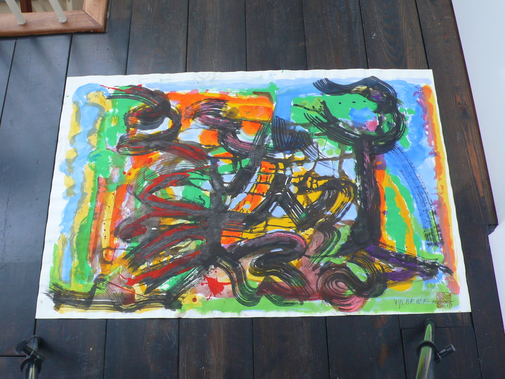 ERNST VIJLBRIEF (1934-2010) Gouache op papier  verkocht voor € 90!