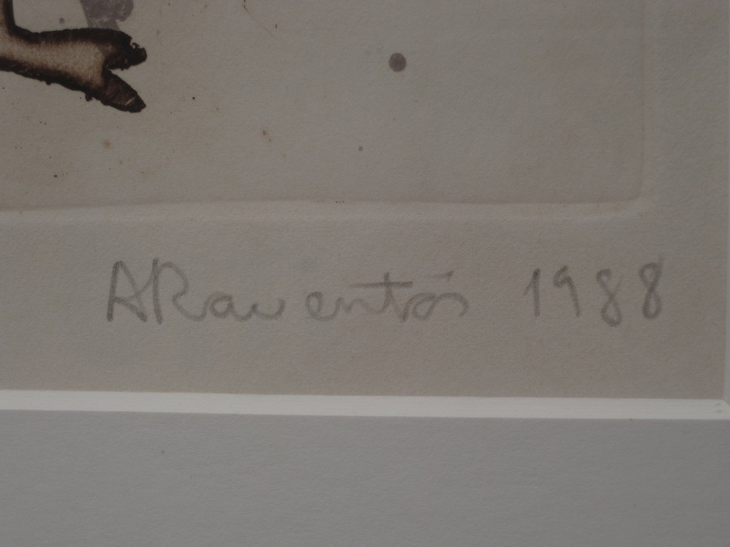 Fraaie handgekleurde Diepdruk Litho A. Raventos 1988 "Pizzabakker"   kopen? Bied vanaf 1!