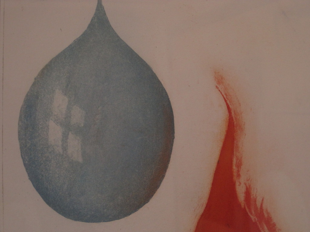 Zeer beperkte oplage 2/7 Litho "Water en Vuur 2000" gesigneerd Jan vd Bos   kopen? Bied vanaf 1!