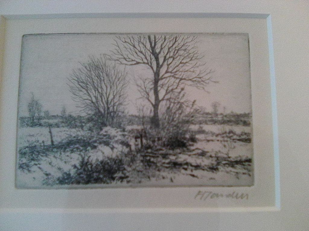 Frans Manders Ets van Landschap 8 cm / 12 cm kopen? Bied vanaf 15!
