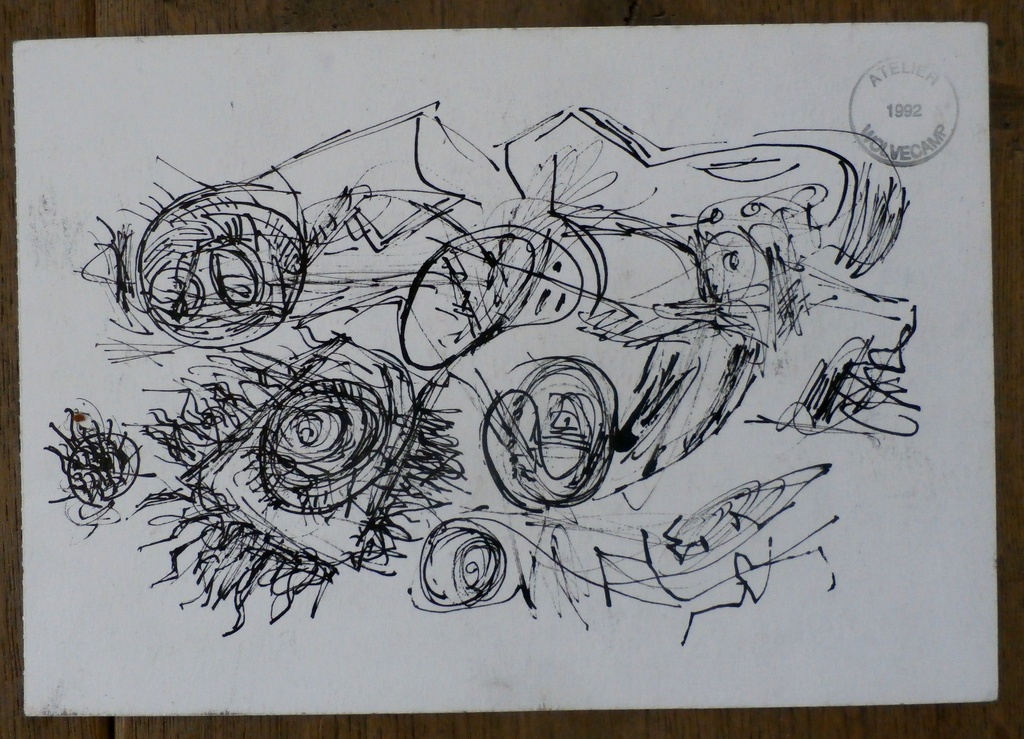 Theo Wolvecamp - 2 tekeningen op 1 blad kopen? Bied vanaf 195!