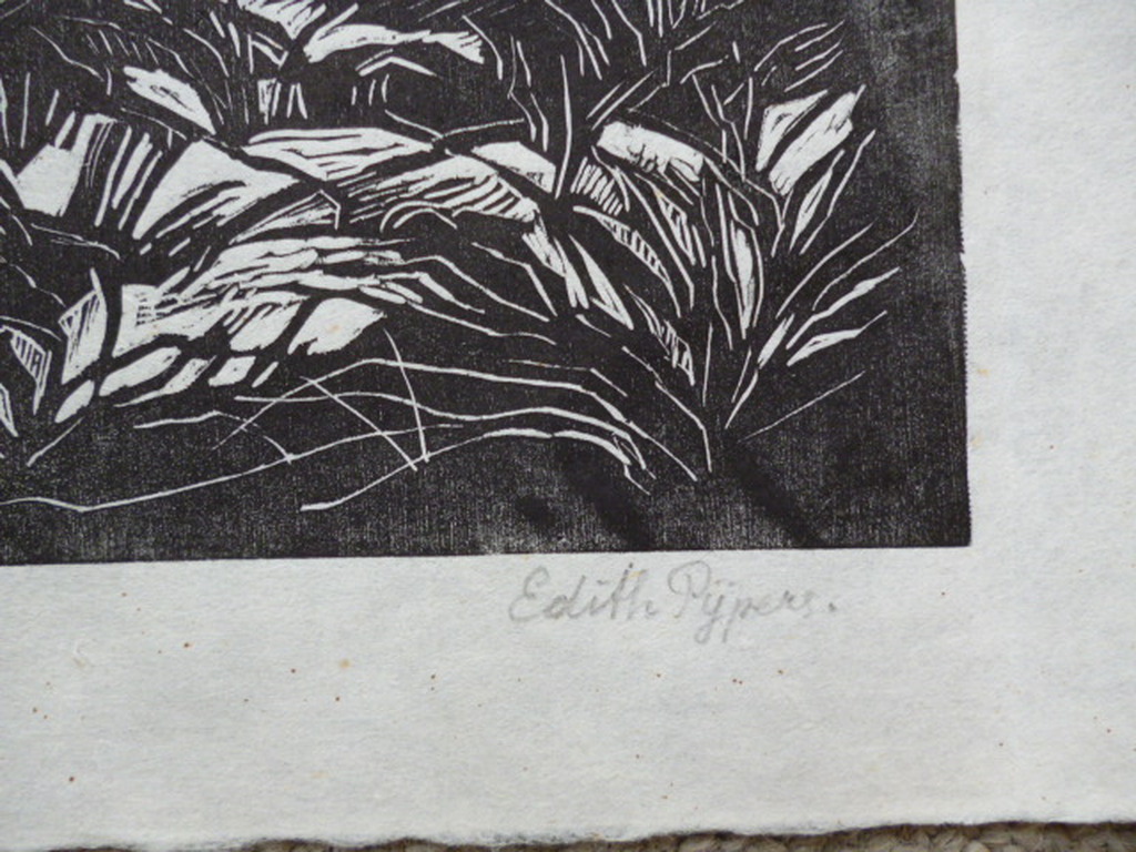 Edith Pijpers - houtsnede - Gezicht op Zoutelande kopen? Bied vanaf 45!