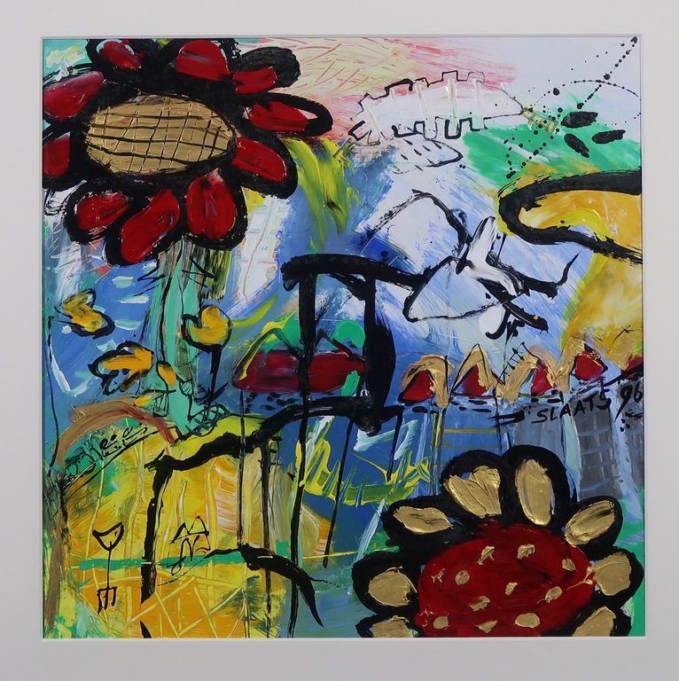 Miriam Slaats: Acryl op papier, Sea flowers - Ingelijst kopen? Bied vanaf 150!