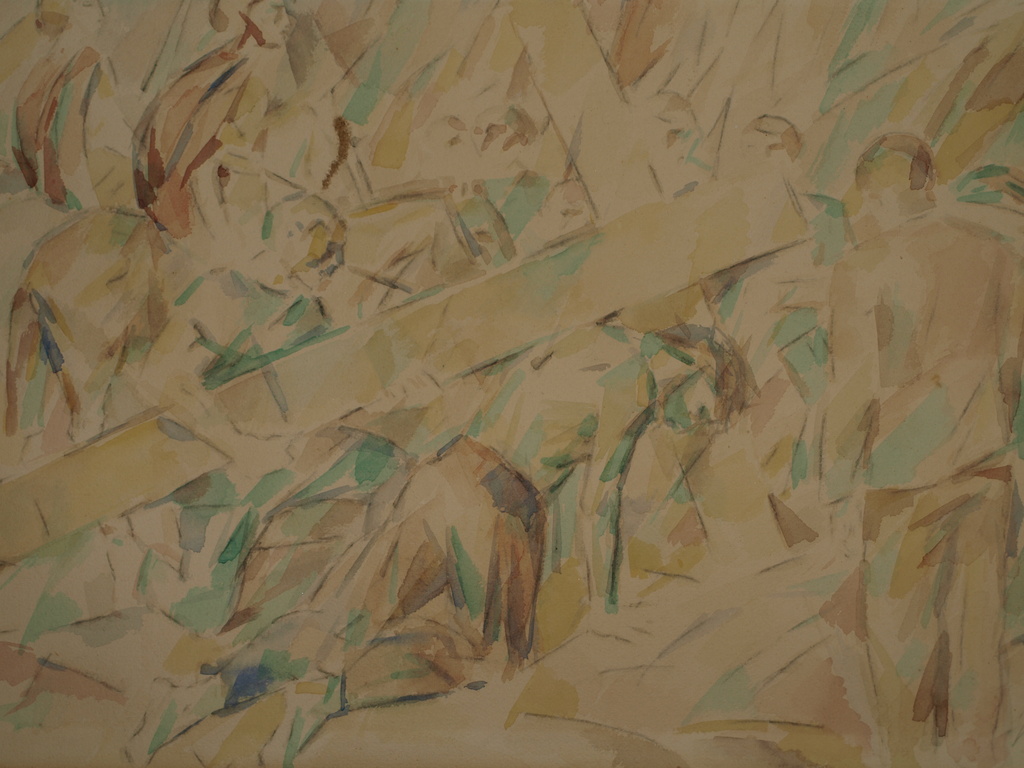 Religieuze kunst - Aquarel – Kruisgang Jezus  – Gesigneerd – 1953 kopen? Bied vanaf 50!