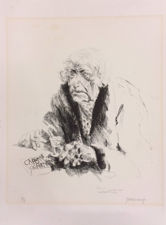 Jan Mensinga, titel Mimi II, litho oplage 2/3, formaat 39 x 28,5 cm (papiermaat) verkocht voor € 45!