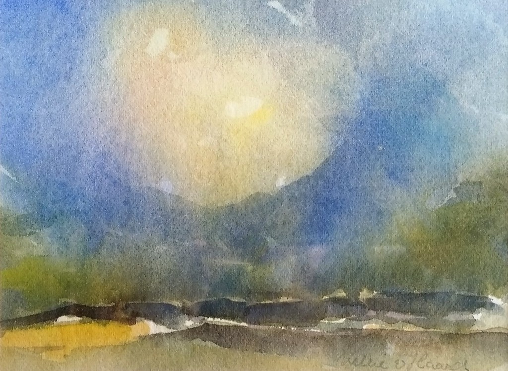 Willie van Haard (1929-2013), aquarel, Wolken & Zee verkocht voor € 45!