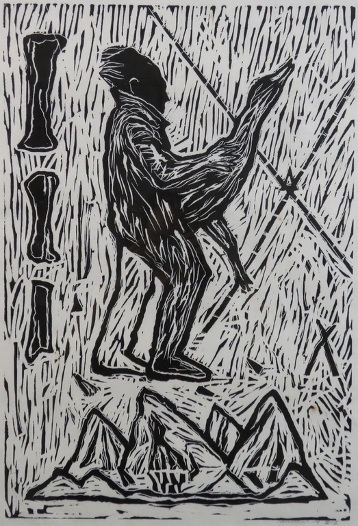 Anne Semler: Lino op Rijstpapier, Zonder titel - Ingelijst kopen? Bied vanaf 1!