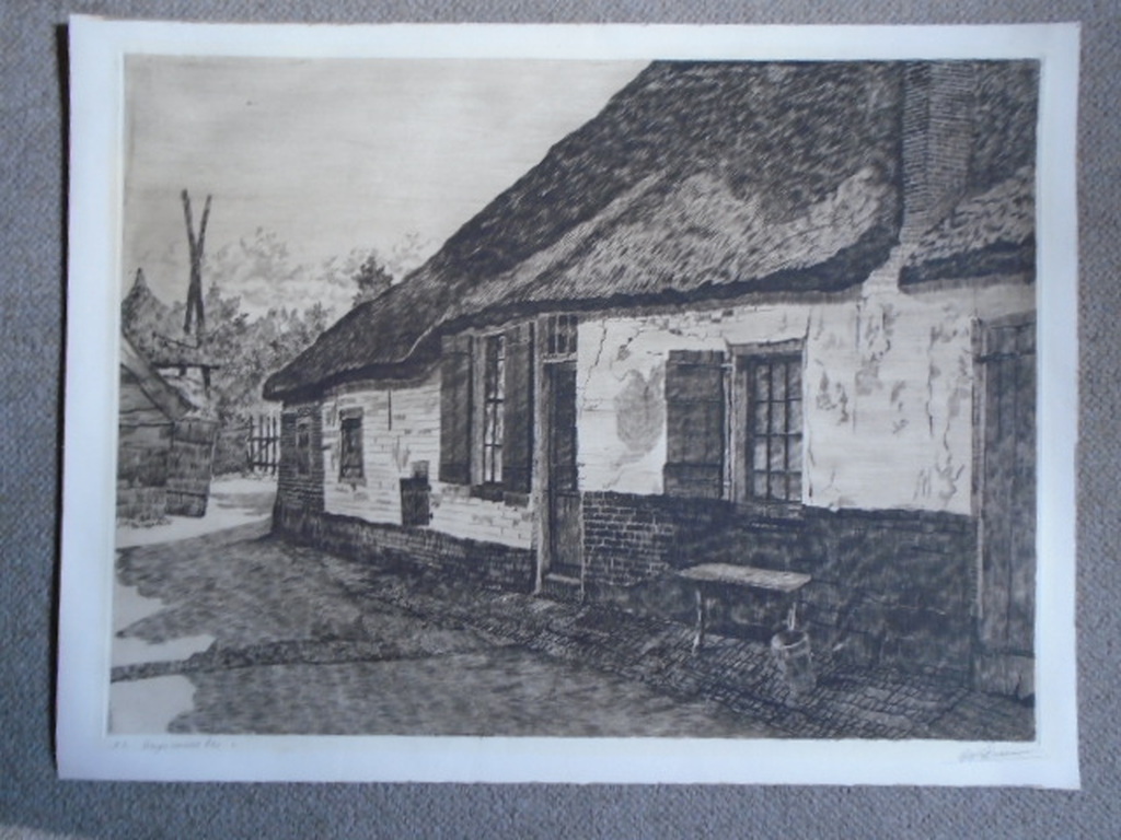 G.W.P. (Gerrit) van Dokkum - ets - Boerderij kopen? Bied vanaf 40!
