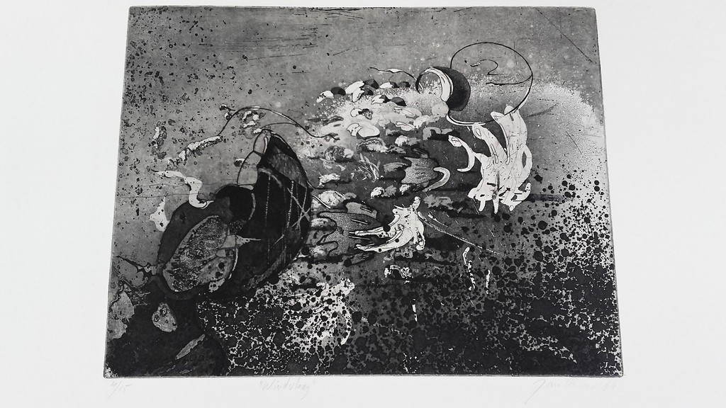 Jan Prins - Windvlaag - Gesigneerd 84 - Ets kopen? Bied vanaf 1!