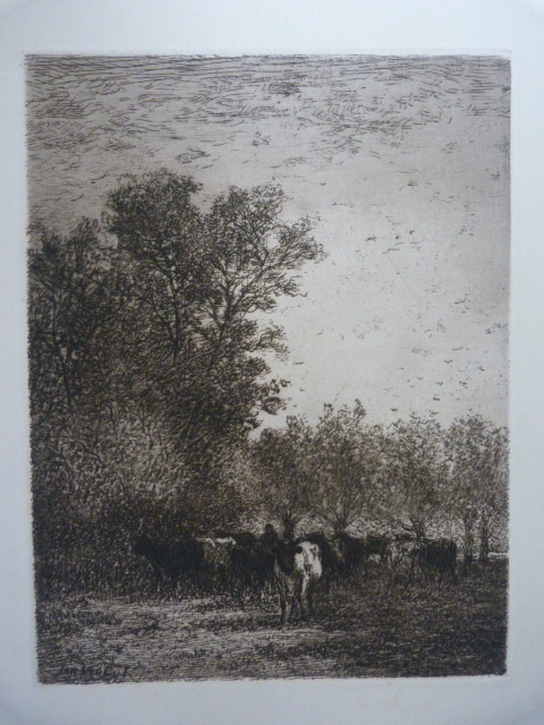 Jan Vrolijk  (  1846 - 1894  )  -  twee etsen. kopen? Bied vanaf 1!