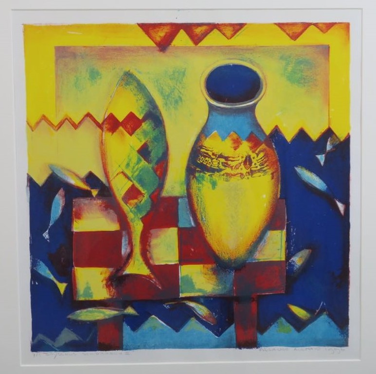 Marianne Aulman: Litho, Odysseus Schipbreuk II - Ingelijst kopen? Bied vanaf 20!