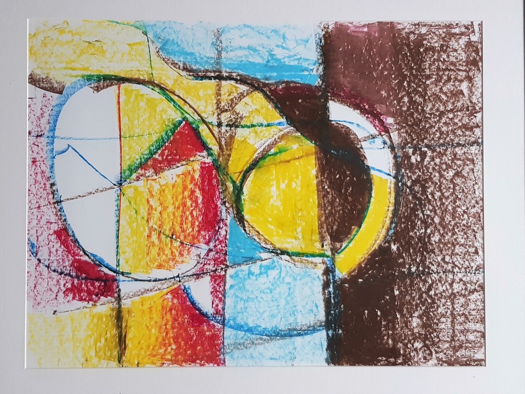 Bart de Graaf (1946) - Ingelijste Krijttekening, Compositie  kopen? Bied vanaf 1!