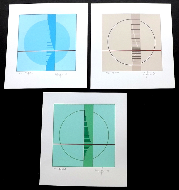 Friedrich Geiler - 3x litho - Konstruktive Landschaft I, II, III  kopen? Bied vanaf 1!