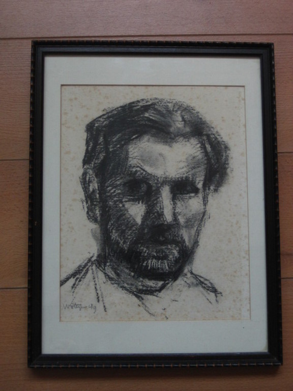 zeldzaam houtskool zelfportret van Haarlemse impressionist Wim Steyn 1914-1980  kopen? Bied vanaf 1!