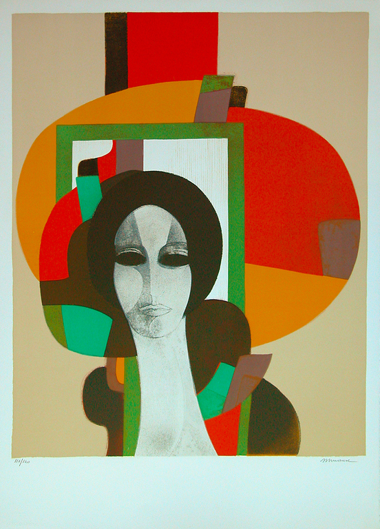 ANDRE MINAUX, litho, Femme au Fond Beige, gesigneerd, 1965 kopen? Bied vanaf 90!