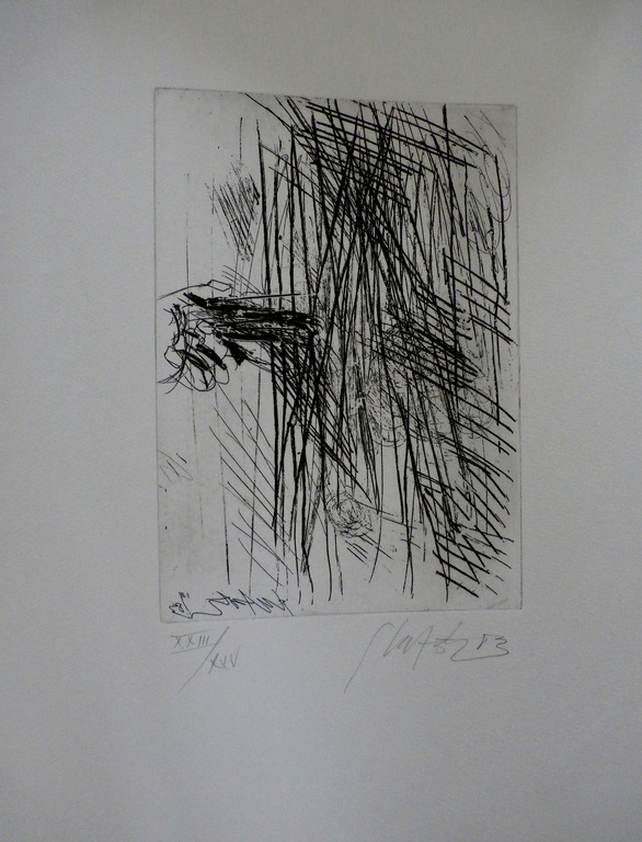 Ger Lataster - ets - 1983 + gedicht van Gerrit Achterberg verkocht voor € 100!