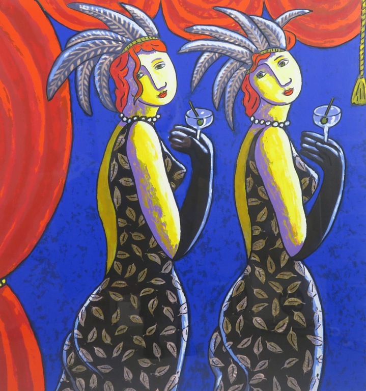 Jacques Tange: Zeefdruk, Cocktail Dressed - Ingelijst (Groot) kopen? Bied vanaf 120!