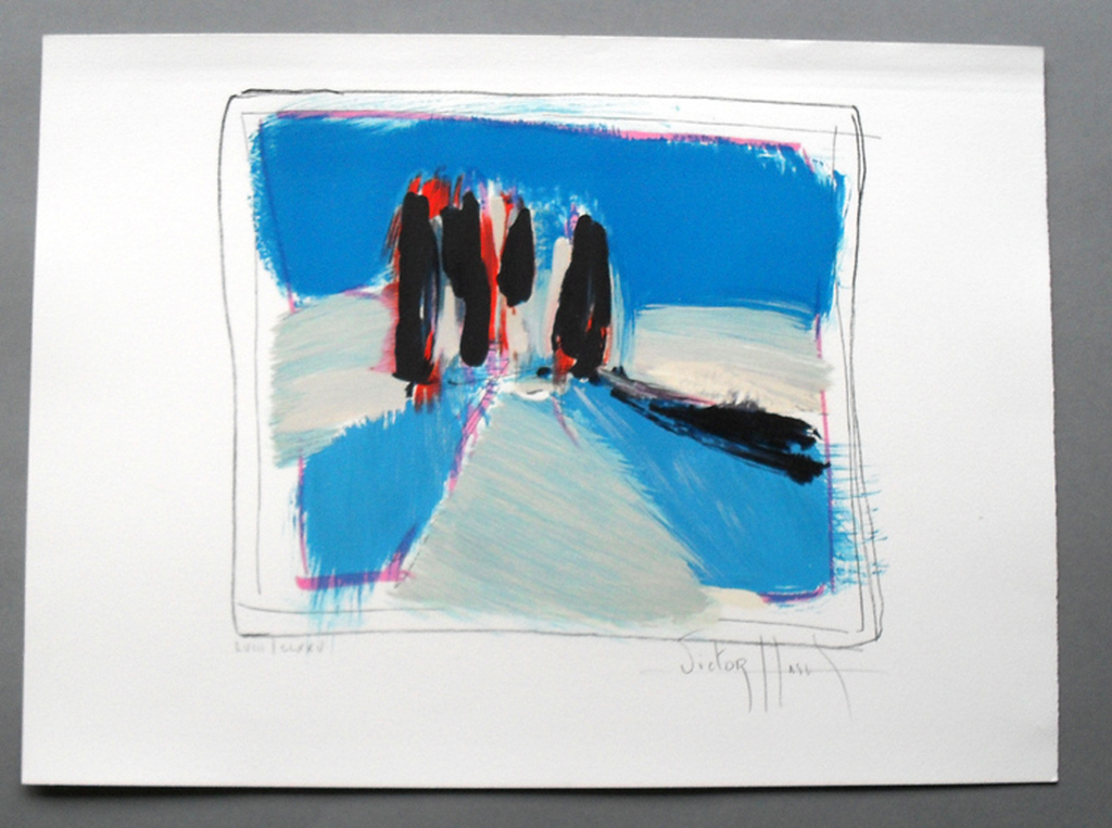 Victor Hasch - Le Pins - kleurlitho - handgesigneerd kopen? Bied vanaf 25!
