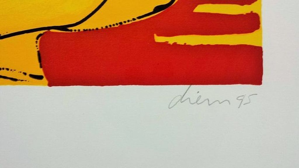 Peter Diem - gesigneerde zeefdruk op papier - Paard - 180 ex.  kopen? Bied vanaf 50!