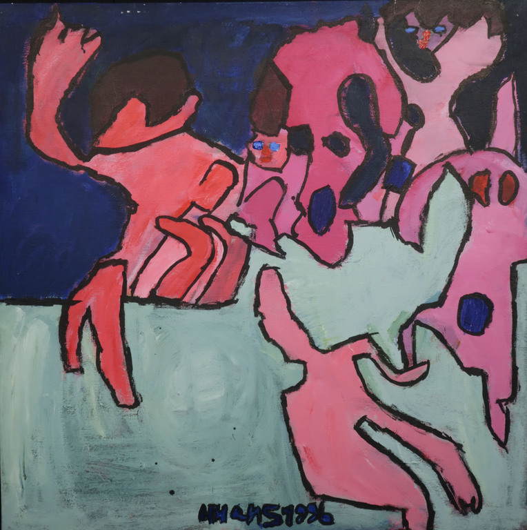 Hans Hartman: Acryl op doek, Swingen (Groot) verkocht voor € 36!