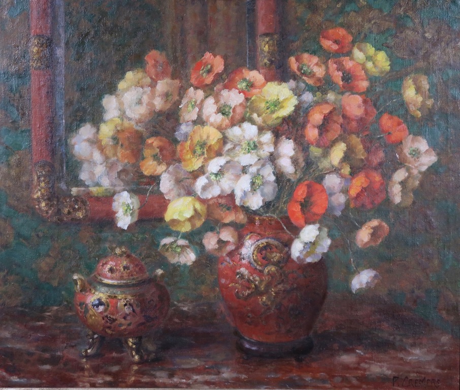 Paul Cremers: Olieverf op doek, Bloemstilleven II - Ingelijst kopen? Bied vanaf 100!