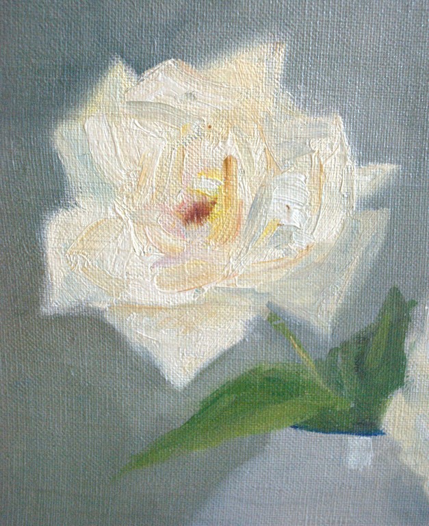 Onbekend - rozen in een bolvaas - olieverf kopen? Bied vanaf 1!