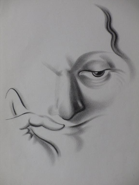 Karel van Seben, Portret en face, Tekening kopen? Bied vanaf 25!