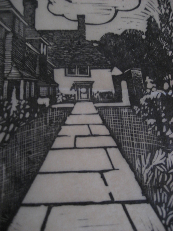 Jac. de Beer twee houtdrukken Flamingo's en Tuinpad kopen? Bied vanaf 1!