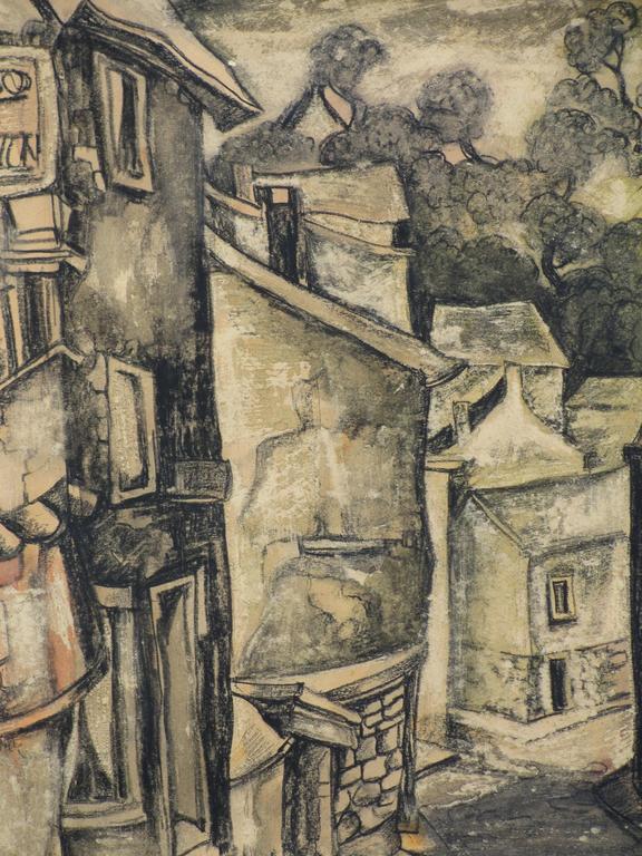 'Bergense School', Mediterraan bergdorp, Tekening kopen? Bied vanaf 1!