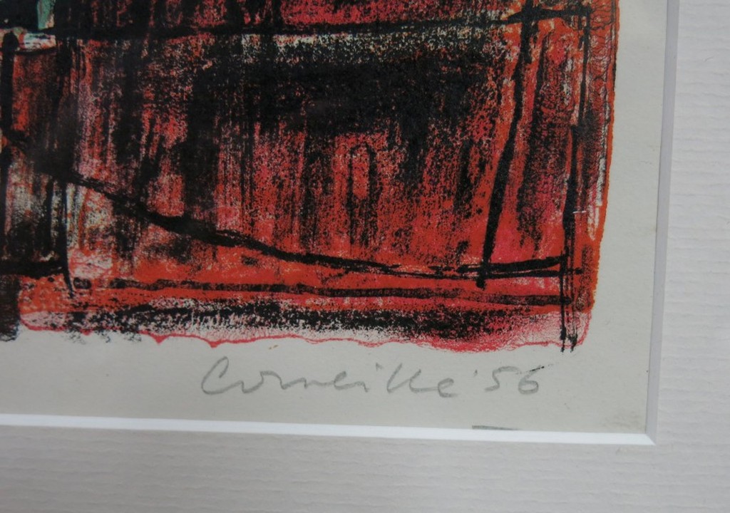 Corneille: Kleurenlitho, Nuit d'ete - Ingelijst kopen? Bied vanaf 400!