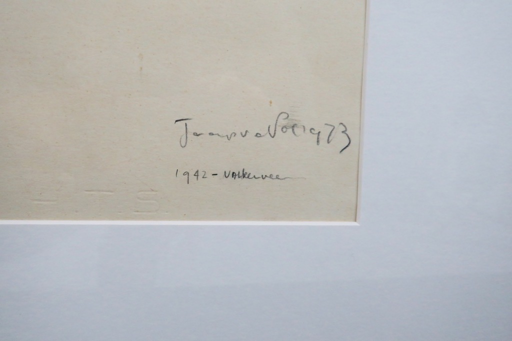 Jaap van der Pol: Tekening, 1942 Valkerveen - Ingelijst kopen? Bied vanaf 1!
