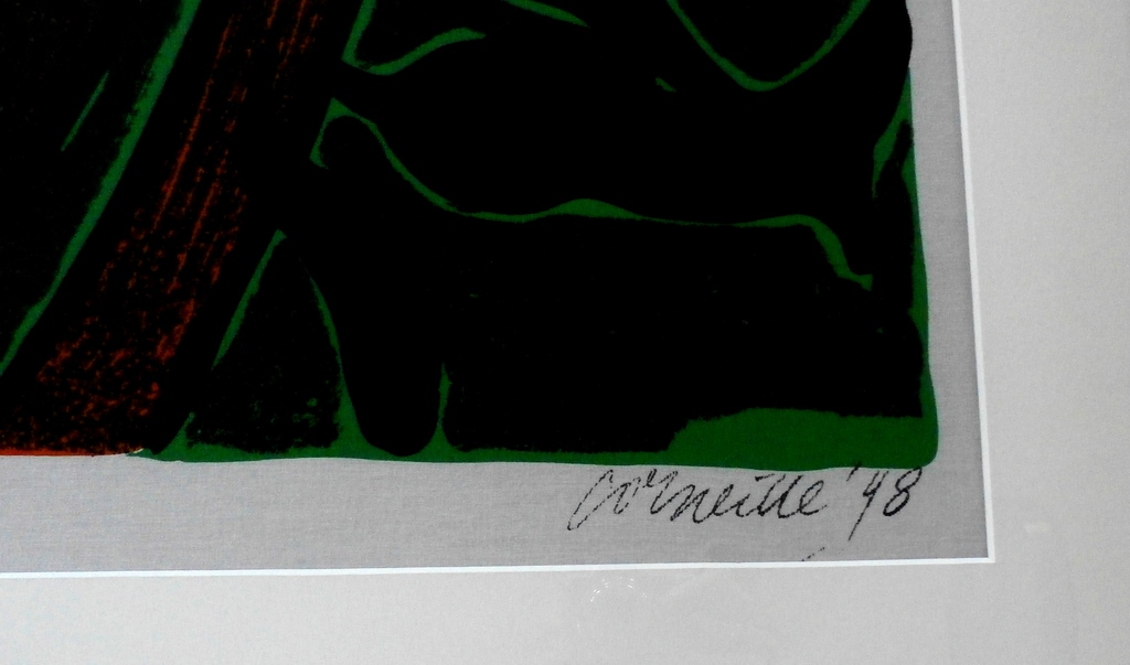 Corneille - zeer grote ingelijste zeefdruk op linnen - 1998 - gratis bezorging* kopen? Bied vanaf 950!