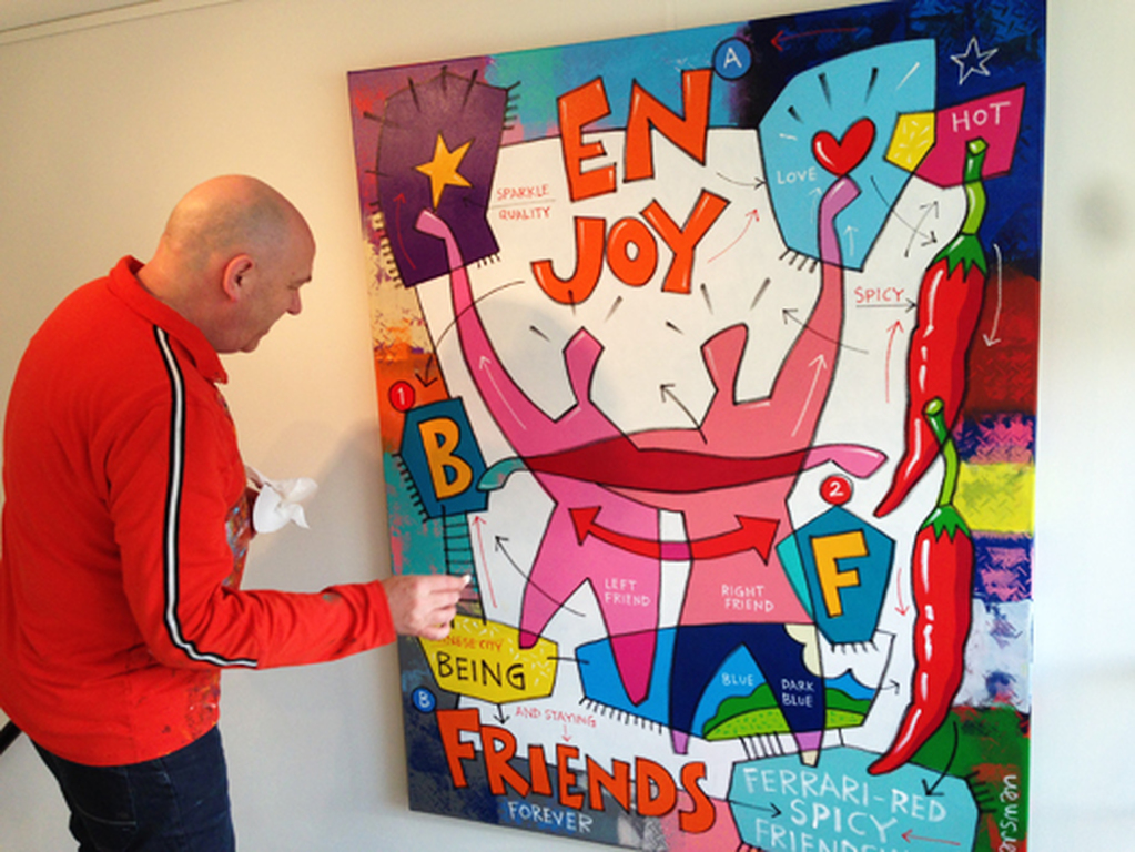 Jean-Paul Marsman: schilderij, friends kopen? Bied vanaf 1250!